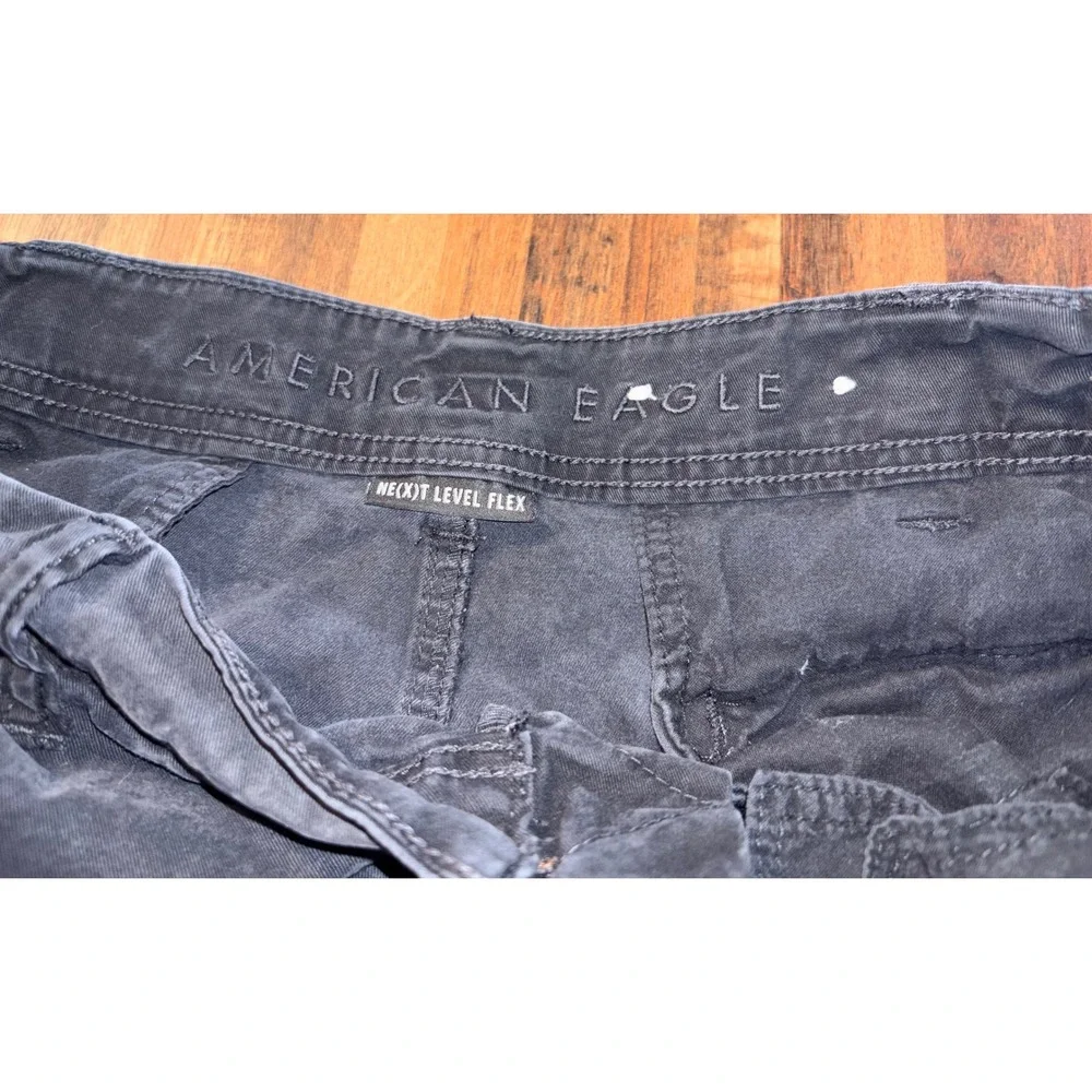 American Eagle Mens Next Level Flex Cargo Shorts Faded Black Size 38 10
